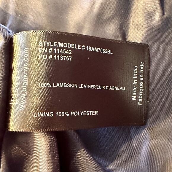 BlankNYC 100% Lambskin Double Down Black Leather Moto Jacket Size Large NWT - Picture 10 of 15